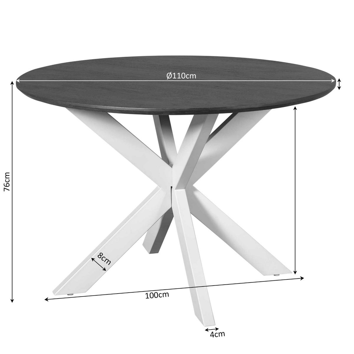 ESSTISCH Madison Schwarz 110/110/76 cm - Schwarz, Holz (110/110/76cm) - Starfurn