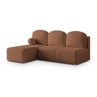 ECKSOFA TRAMA Kupferfarben Boucle-Stoff mit Schlaffunktion - Kupferfarben, Holz (200/143cm) - MASSENO