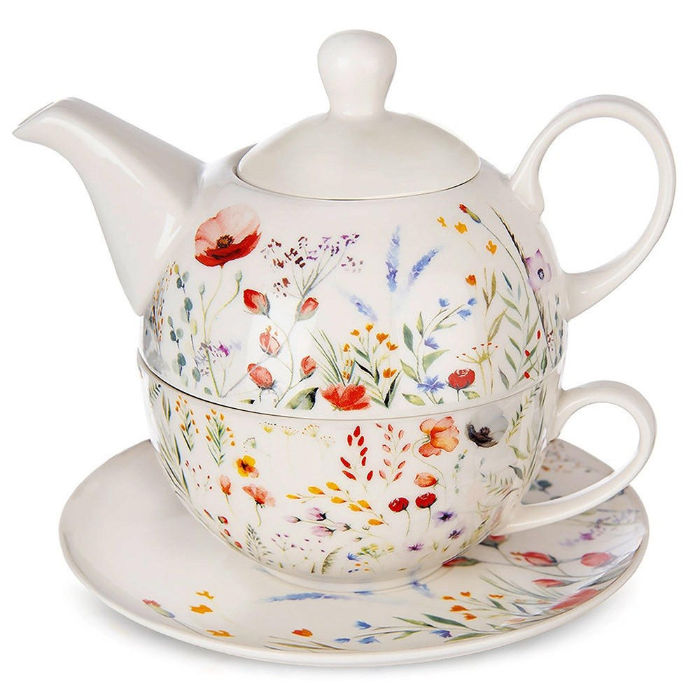 TEEKANNE Porzellan Maki mit Tasse 3-teilig - Creme, Keramik (0.28L) - Orion 