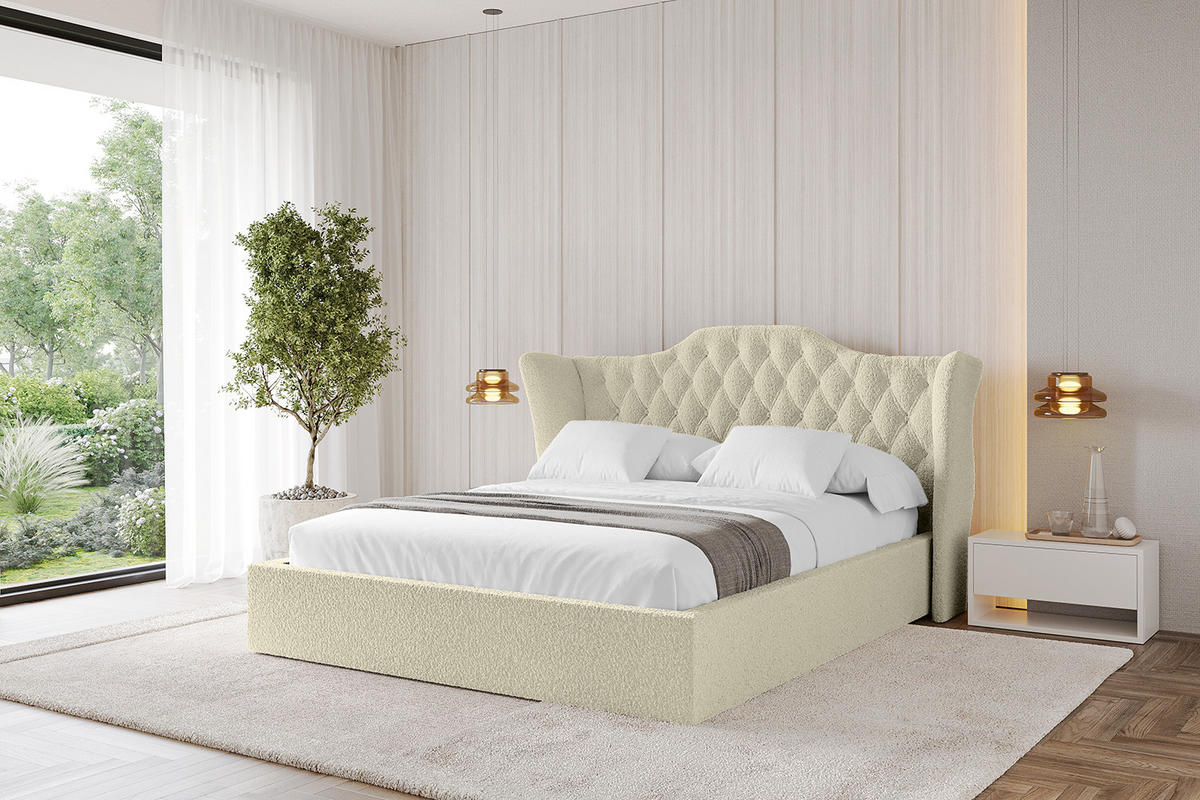 POLSTERBETT mit Bettkasten und Lattenrost, Boxbett ohne Matratze - ZORAN 120x200 Beige - Taupe, Holzwerkstoff/Textil (120/200cm) - ALTDECOR