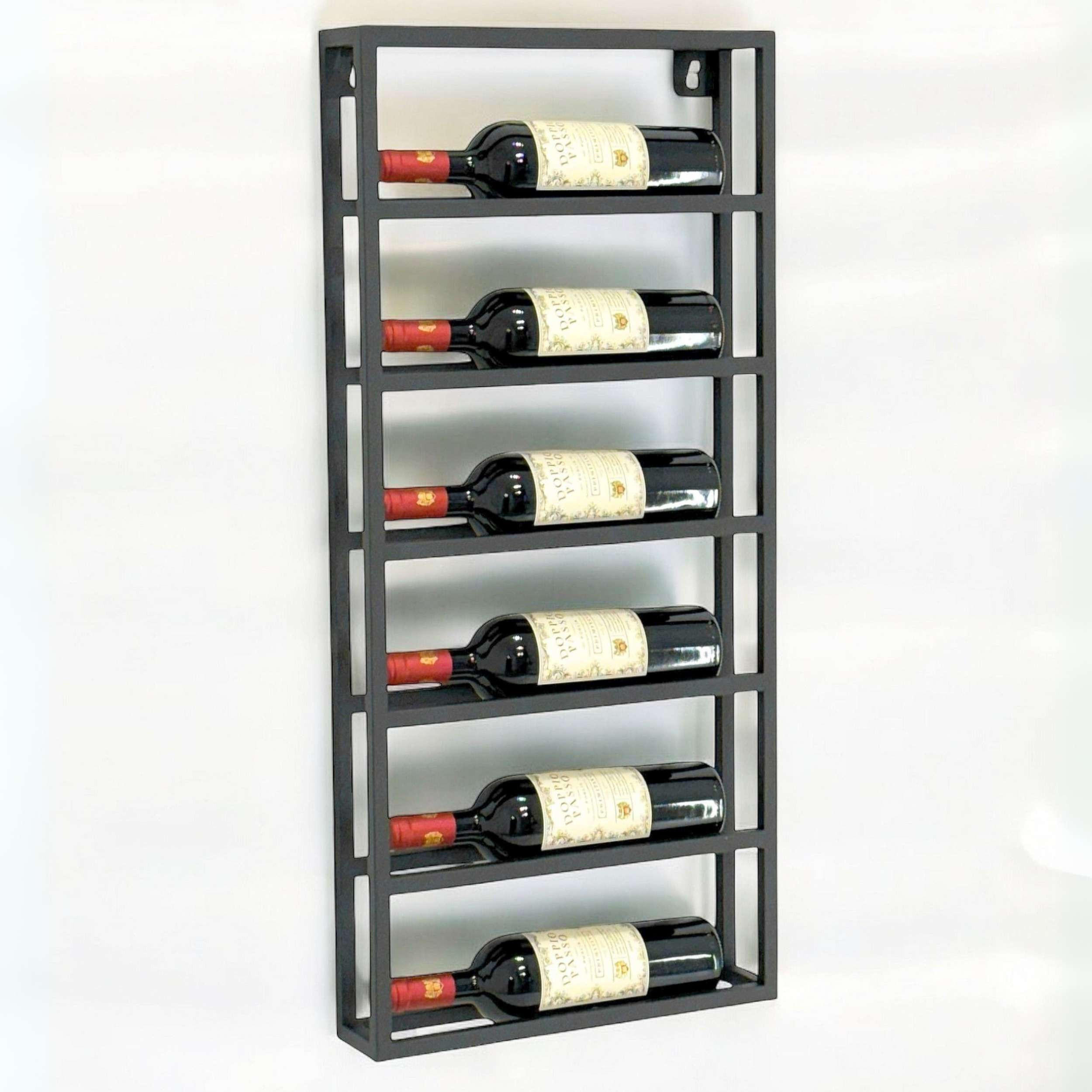 DanDiBo Weinregal Schwarz 40x83x9 cm
