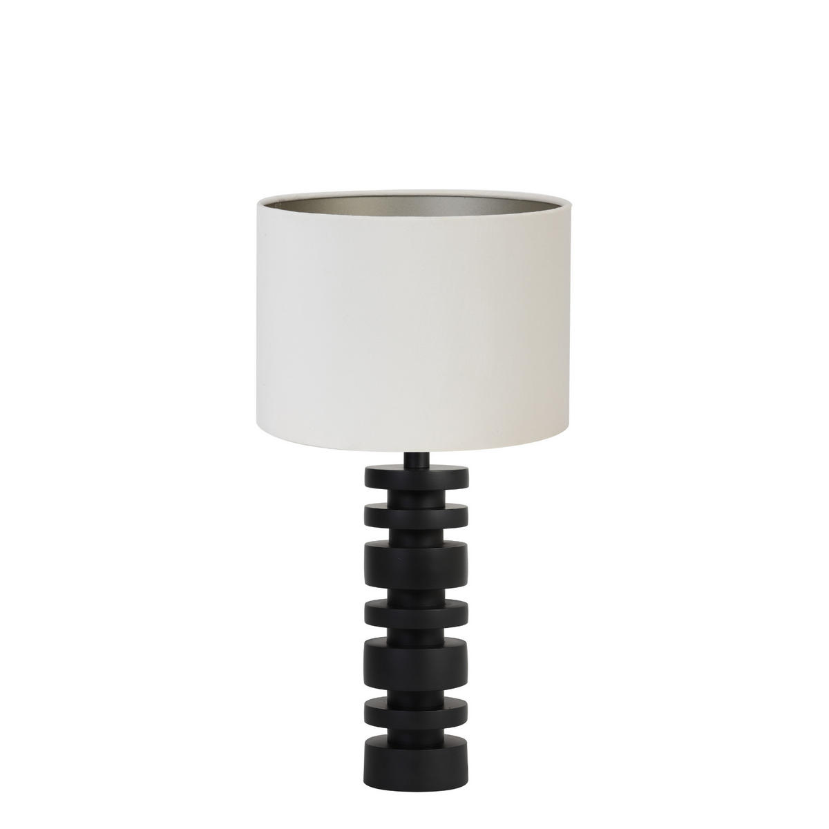 LAMPENFUSS Desley/Velours Schwarz, Weiß 25/25/54 cm - Schwarz/Weiß, Metall (25/25/54cm) - Light & Living