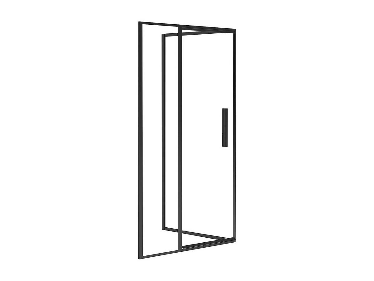 DUSCHTRENNWAND Seitenwand Schwingtür - Schwarz matt - Industrial Style - 120 x 80 x 195 cm - TORONI - Schwarz, Metall (120/195cm) - Vente-Unique