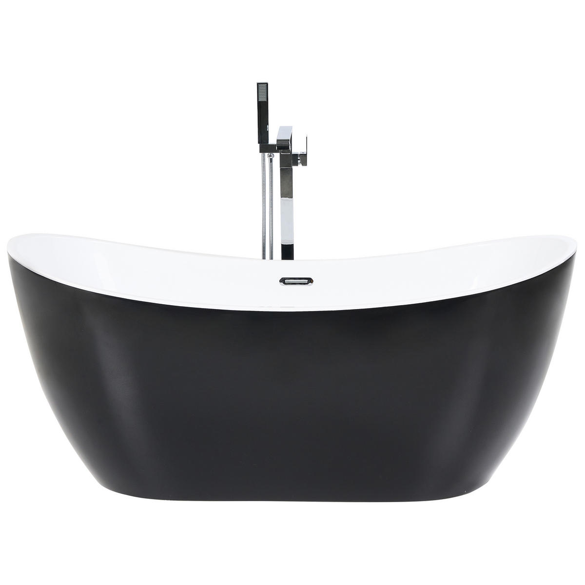 BADEWANNE FREISTEHEND 77x170x72 cm schwarz Antigua - Schwarz, Kunststoff (77/72/170cm) - Beliani