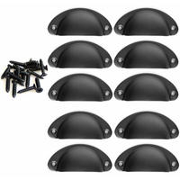 MÖBELGRIFF Schwarz 10er-Set 82 mm - Schwarz, Metall (2.6/3/1.3cm)
