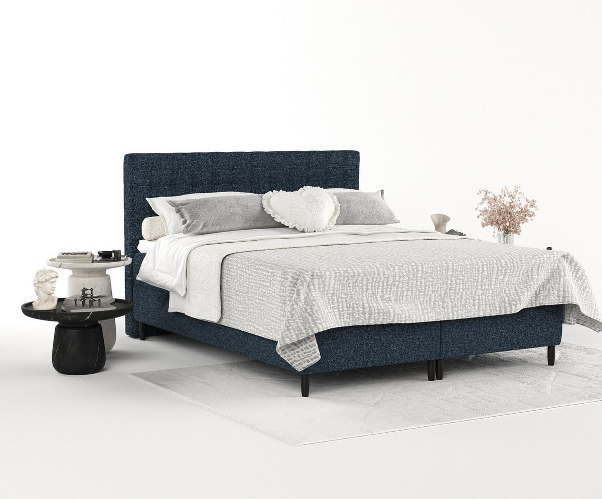 BOXBETT Divine Marineblau 180/200 cm - Schwarz/Dunkelblau, Holz/Holzwerkstoff (180/200cm) - Maison de Reve