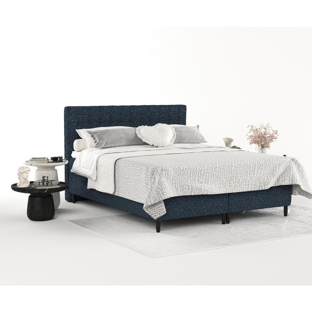 Thumbnail - Maison de Reve Boxbett, Dunkelblau, Textil, Buche, Kiefer, H2, Höhe ca. 19 cm, 180x200 cm, Oeko-Tex® Standard 100, FSC 1...