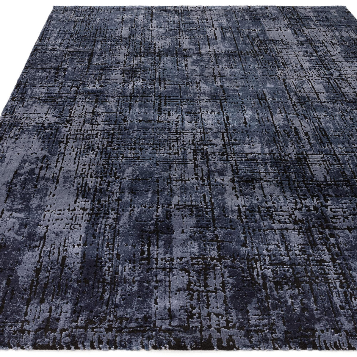 TEPPICH Polypropylen velours abstrakt TIBER-Rom, Dunkelblau 120x170 cm - Dunkelblau, Textil (120/170cm) - KADIMA DESIGN