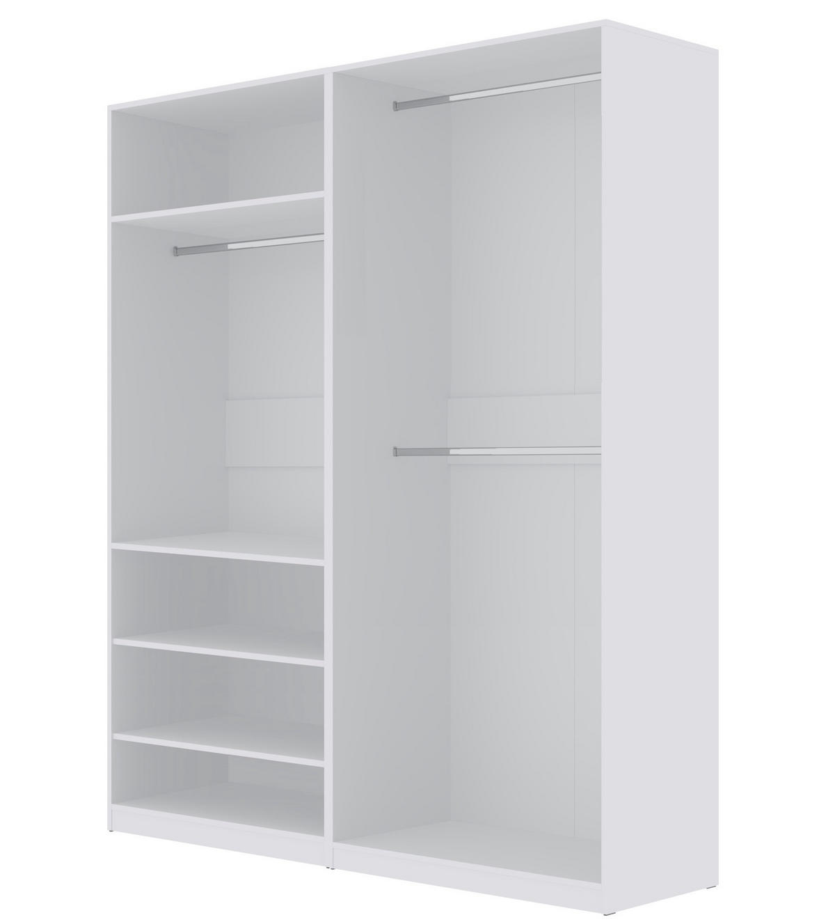 OFFENER-GARDEROBENSCHRANK TRES K/B Weiß 180/206/51 cm - Weiß, Holzwerkstoff (180/206/51cm) - Marmex Möbel