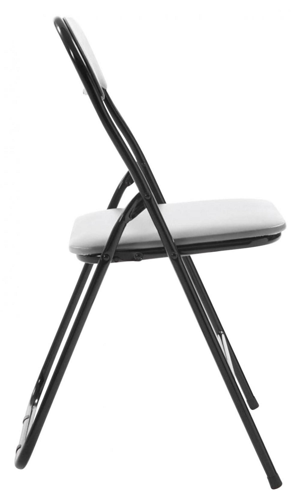 KLAPPSTUHL 2er Set Kunststoff grau/schwarz - Schwarz/Grau, Kunststoff/Textil (45/78/45cm) - CLP