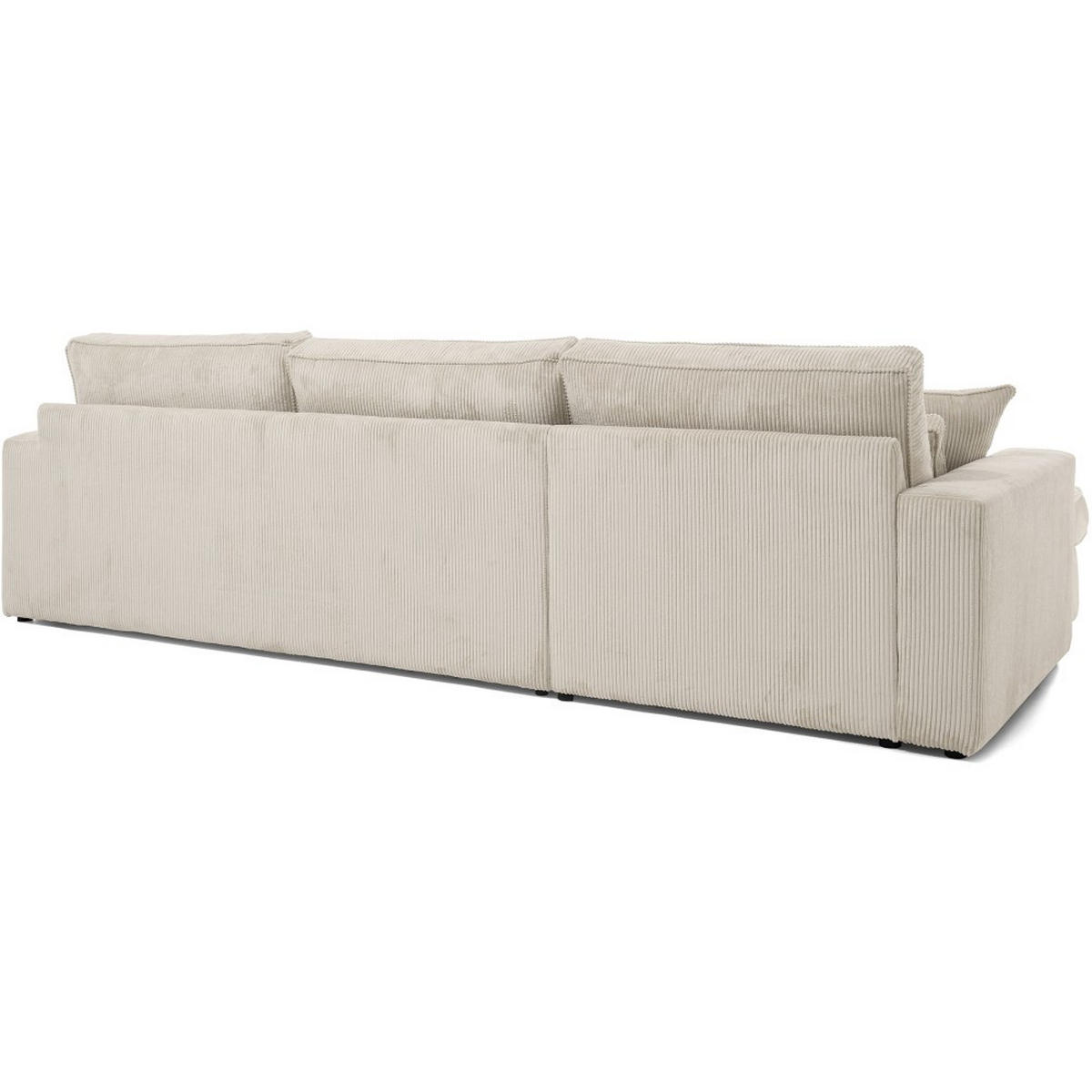 ECKSOFA Pablo ohne Schlaffunktion, mit abgerundeter Ottomane, links, Beige - Beige, Textil (319/196cm) - Beautysofa