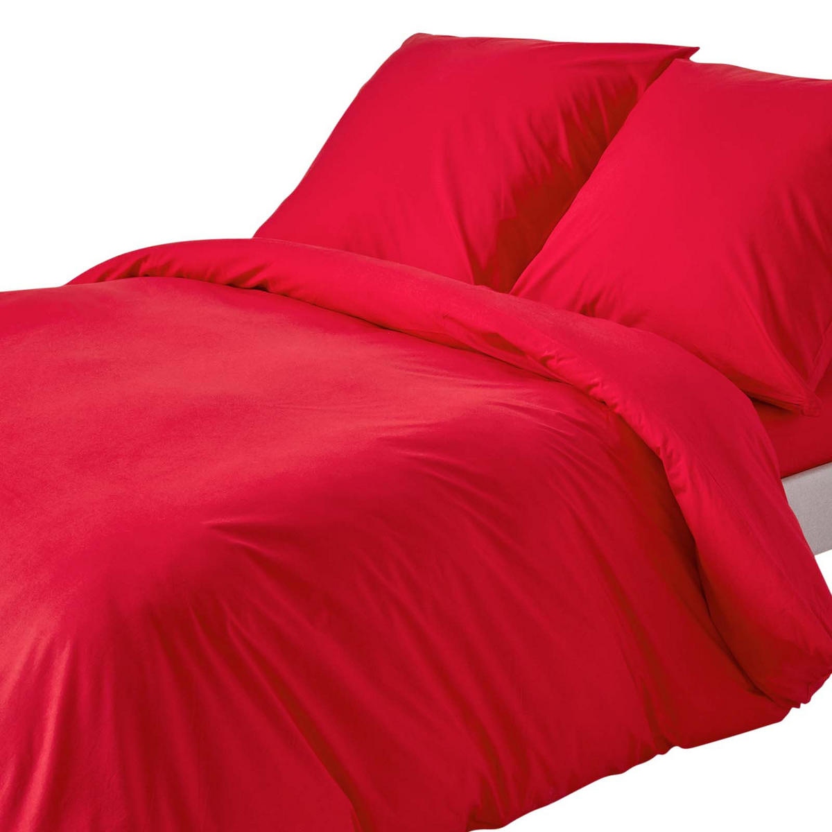 BETTWÄSCHE Perkal Fadendichte 200 - Rot, Textil (240/220cm) - Homescapes