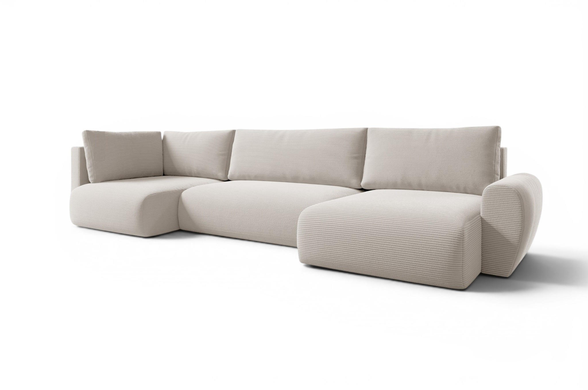WOHNLANDSCHAFT Galan Mit Schlaffunktion - Weiß, Holzwerkstoff/Textil (153/70/385cm) - Fun Möbel