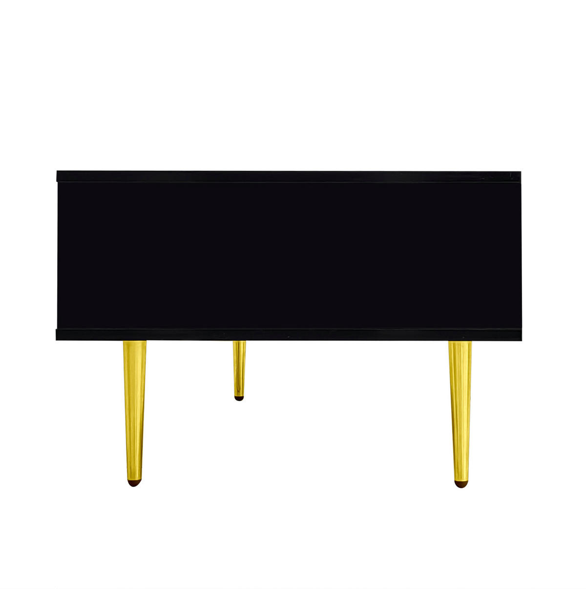 COUCHTISCH 100/60/41,5 cm in Schwarz Hochglanz mit 2 Schubladen - Schwarz, Holzwerkstoff (100/60/41.5cm) - Flora Grace
