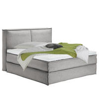 BOXSPRINGBETT mit Kopfteil - Premium - Grau, Textil (180/200cm) - home24