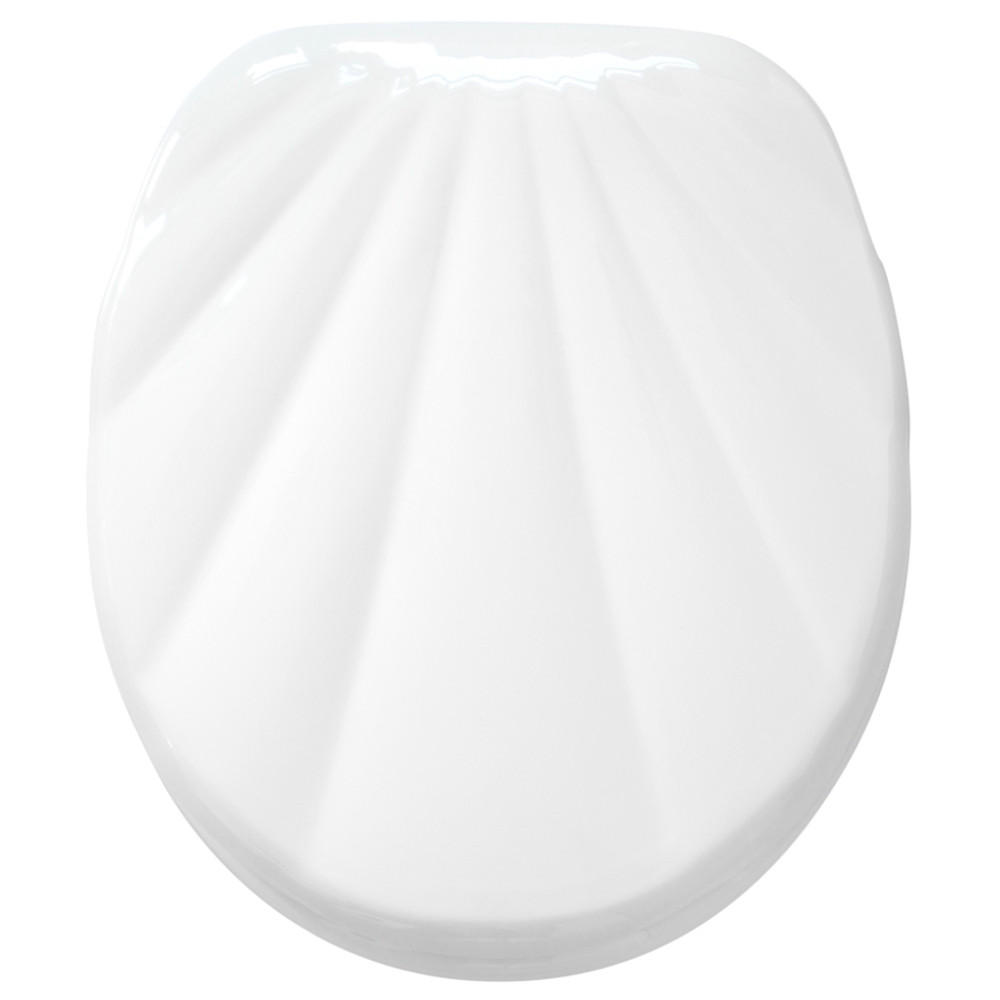 WC-SITZ mit Absenkautomatik Muschel Weiß - Weiß, Holzwerkstoff (38/6/47cm) - Sanilo