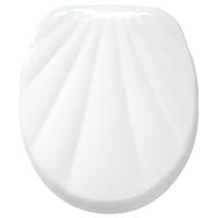 WC-SITZ mit Absenkautomatik Muschel Weiß - Weiß, Holzwerkstoff (38/6/47cm) - Sanilo
