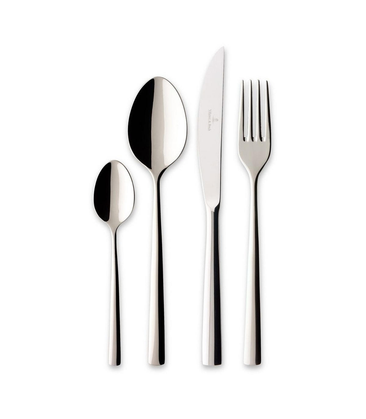 TAFELBESTECK Piemont silber 4er Set - Silberfarben, Metall - Villeroy & Boch