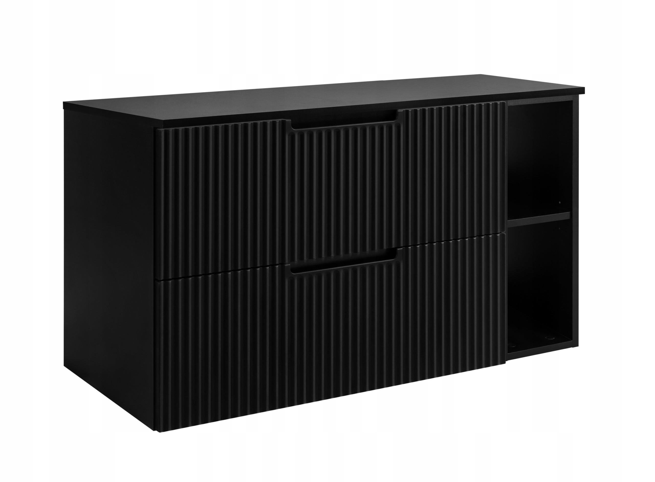 Rodan Waschbeckunterschrank Schwarz, Schwarz 100x58x46 cm