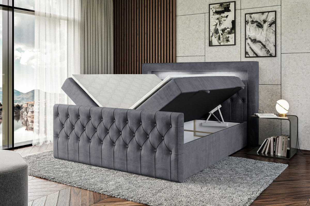 BOXBETT AURORA - 180x200 - H4 - Dunkelgrau - Dunkelgrau, Holzwerkstoff (180/200cm) - ALTDECOR