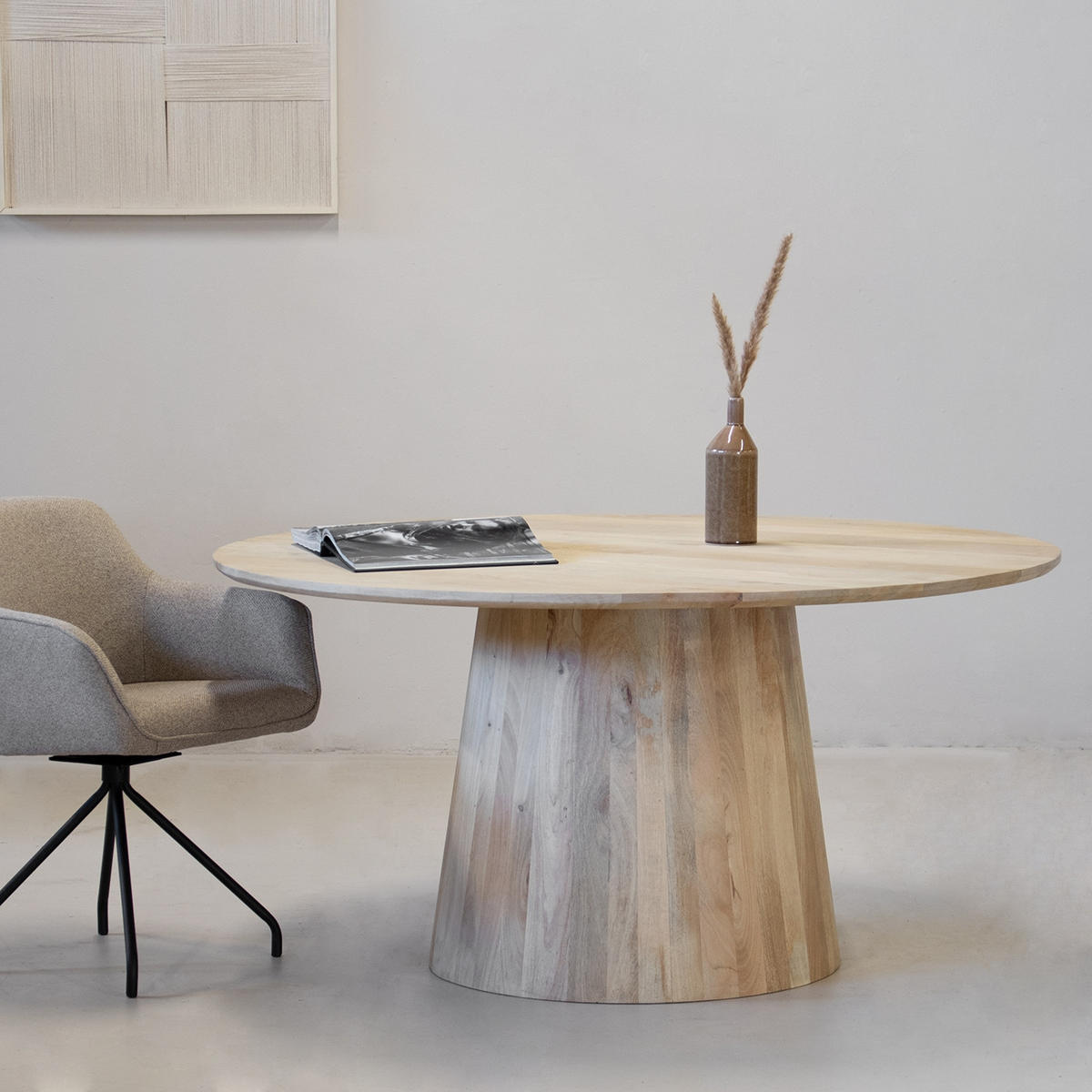 ESSTISCH rund aus Mangoholz 120cm, natürlich - Braun, Holz (120/120/74cm) - Giga Meubel
