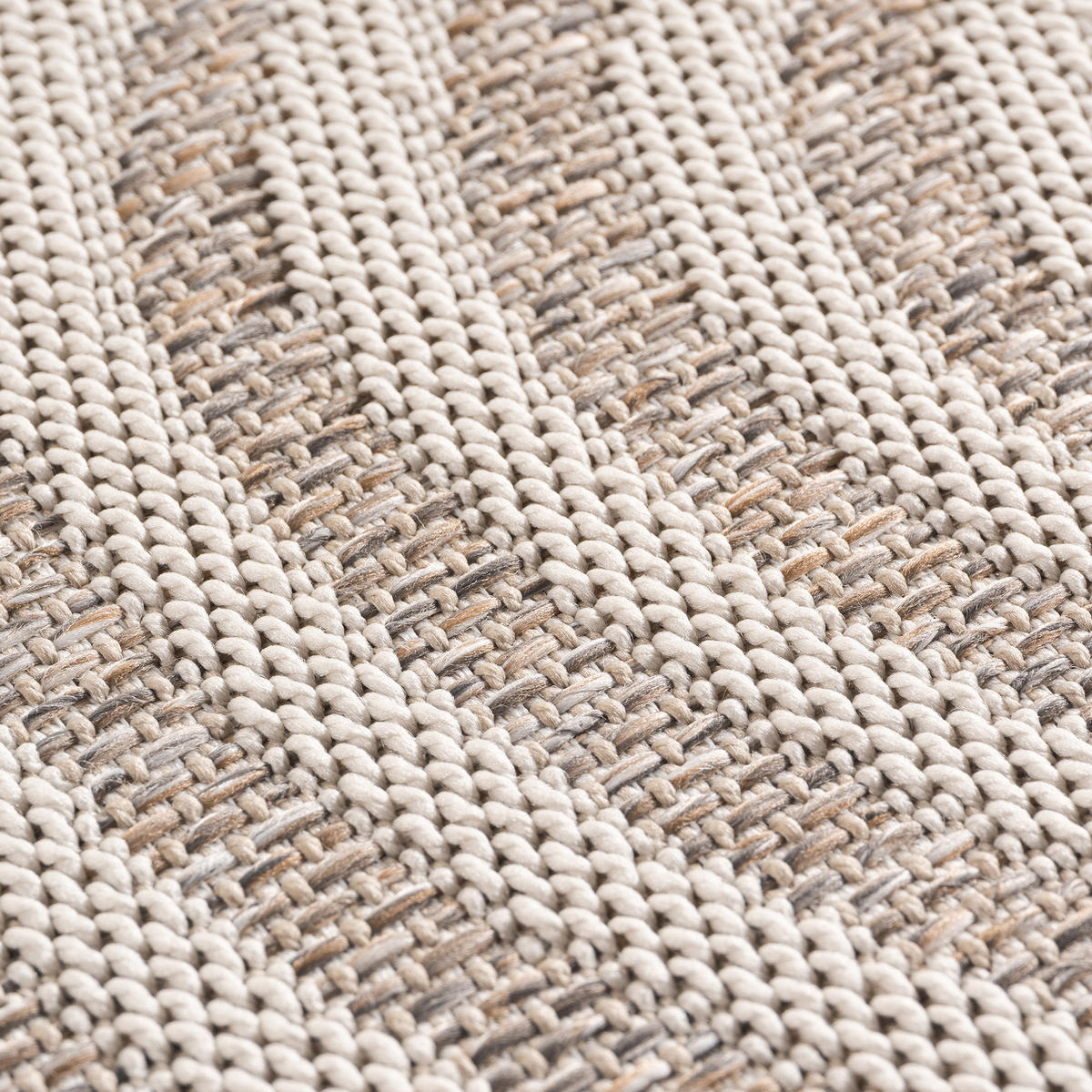 TEPPICH Outdoor Flachgewebe Boho Muster Polypropylen Balkon Beige Rechteckig 140x200 - Beige, Textil (140/200cm) - KADIMA DESIGN