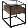NACHTSCHRANK Preston, 43 x 45 x 54,5 cm, Industrial Holz dunkel, rustikal - Rostfarben, Holzwerkstoff (43/54.5/45cm) - tectake
