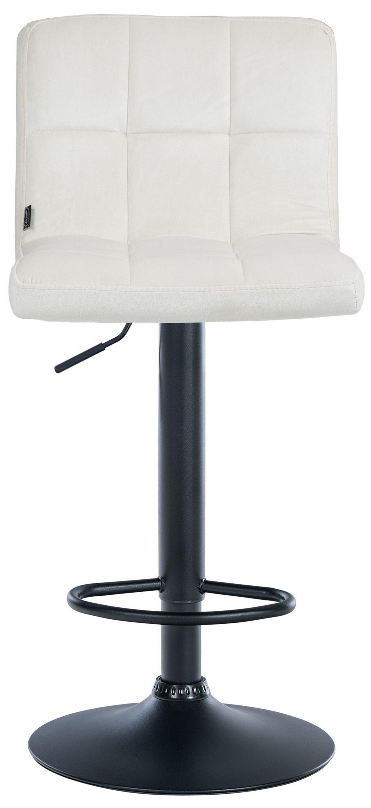 BARHOCKER 2er Set Peran Samt schwarz creme - Creme/Schwarz, Textil/Metall (46/114/47cm) - TPFLiving