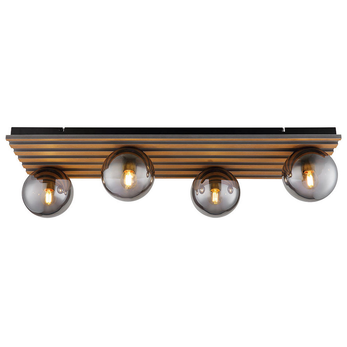 LED DECKENLEUCHTE Metall Schwarz Rauchglas - Schwarz, Glas (90/30/20cm) - Globo Lighting