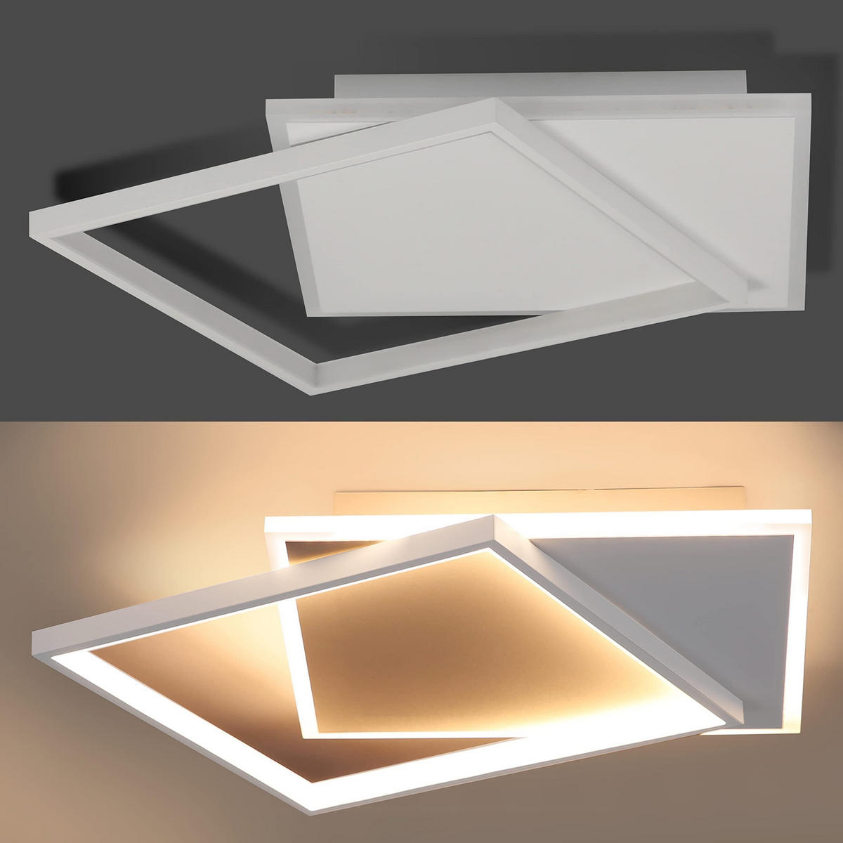 LED-DECKENLEUCHTE Daniela 44/40/6 cm - Weiß, Metall (44/40/6cm) - ZMH