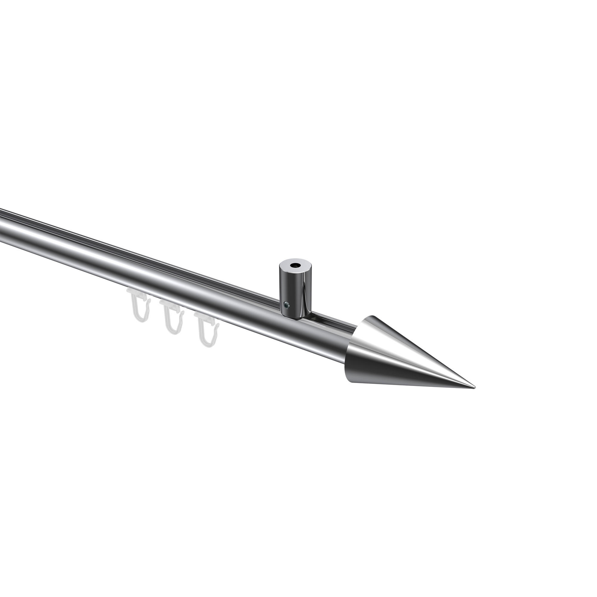 GARDINENSTANGE INNENLAUF Sonius Savio 100 cm, 1-läufig, 20 mm Ø Chrom - Chromfarben, Metall (100cm) - INTERDECO