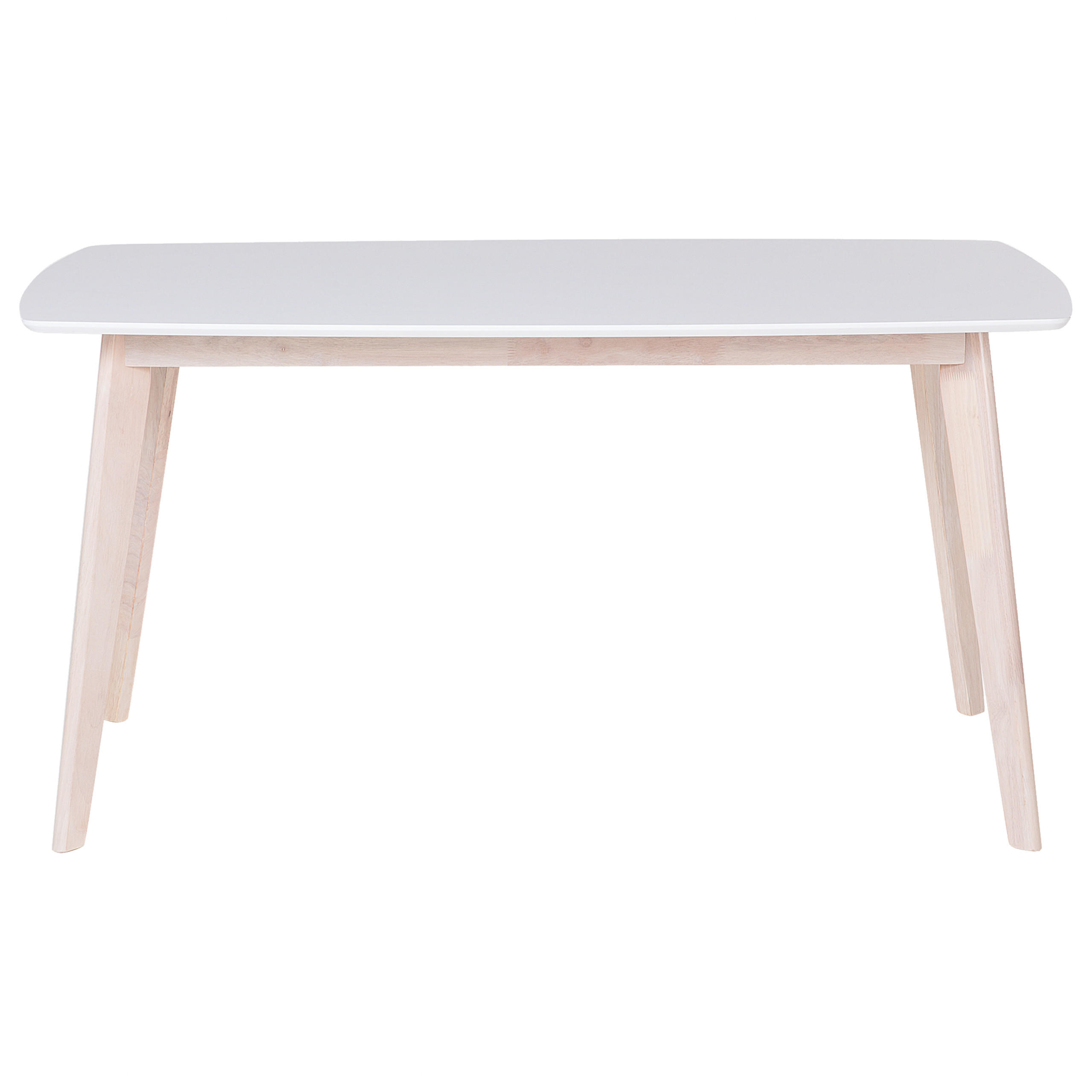 ESSTISCH 150/90/75 cm Weiß, Hellbraun Rechteckig Santos - Weiß, Holzwerkstoff (150/90/75cm) - Beliani