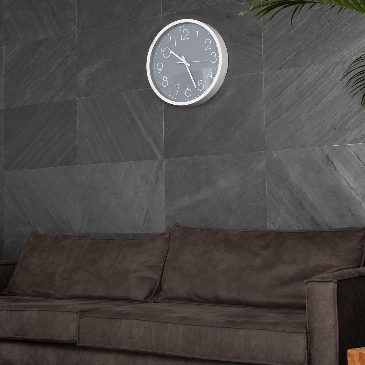 WANDUHR 30.5 cm - Grau, Kunststoff (30.5/30.5/4.5cm) - Intirilife