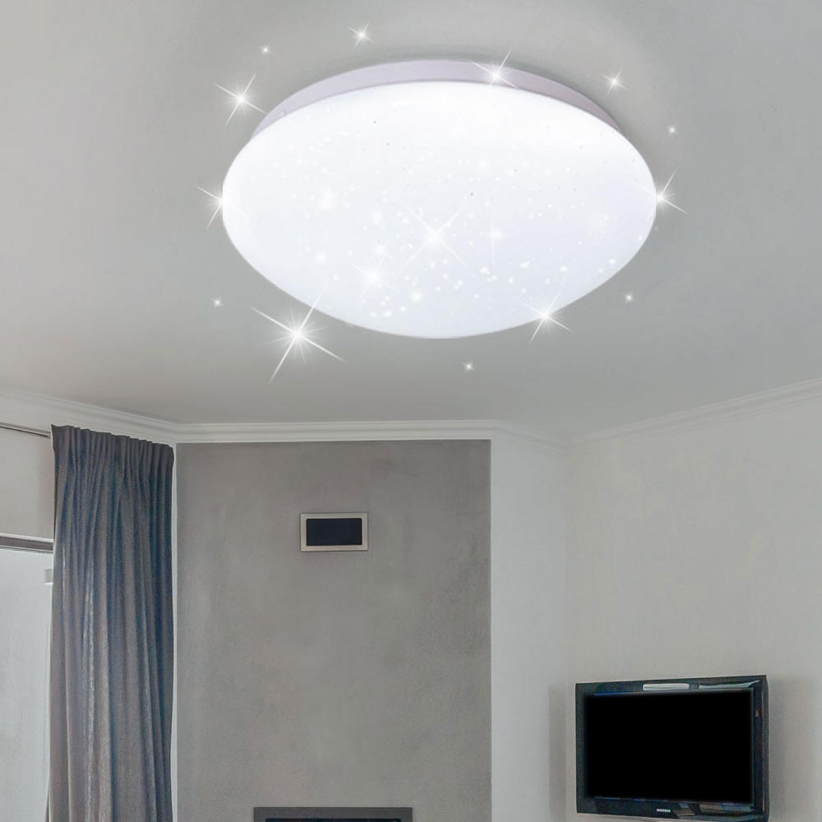 LED DECKENLEUCHTE Weiß Sternenhimmel Effekt - Weiß, Metall (21.5/7.8/7.8cm)