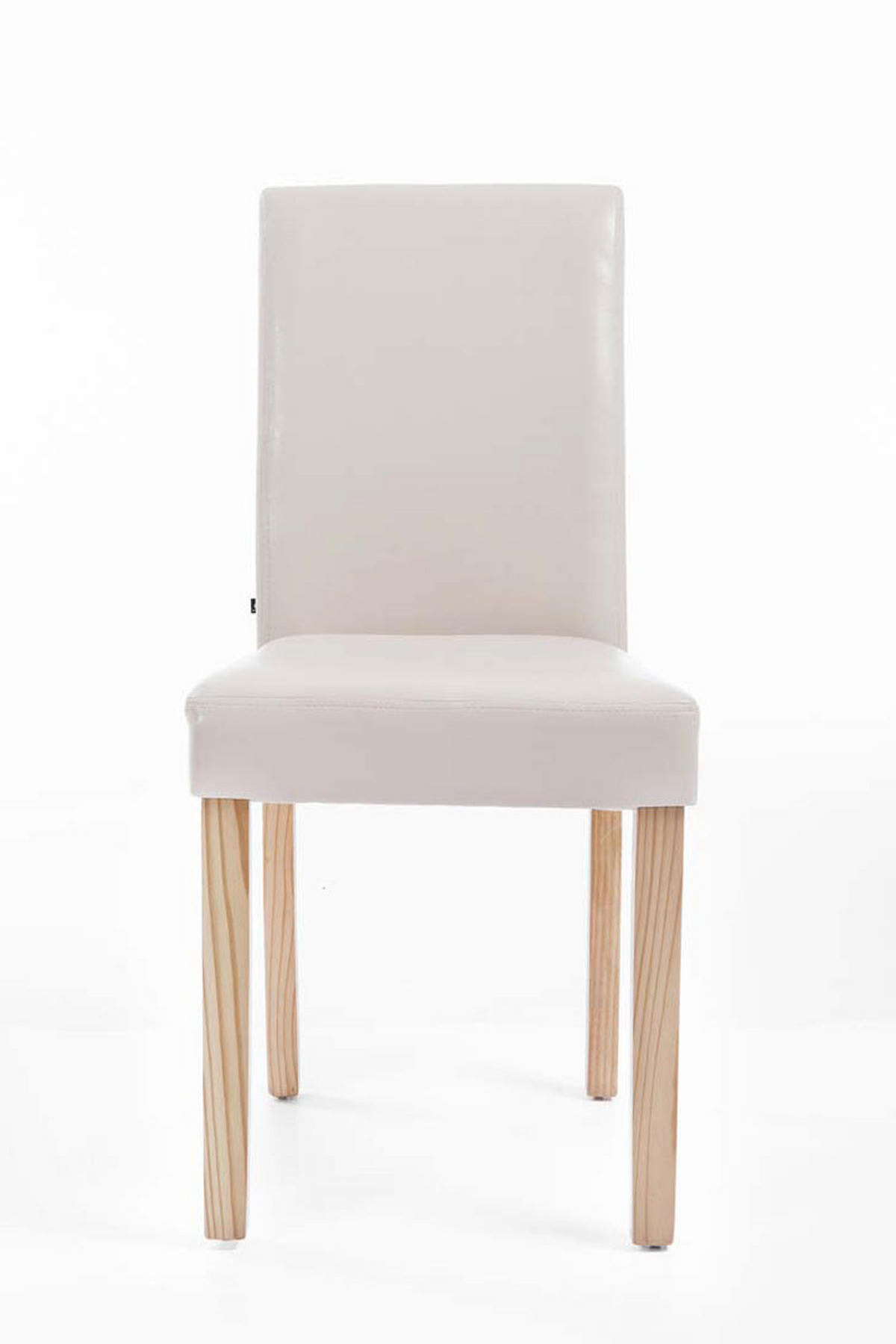 STUHL Lederlook creme - Eukalyptusholzfarben/Creme, Holz/Textil (41/91/47cm) - CLP