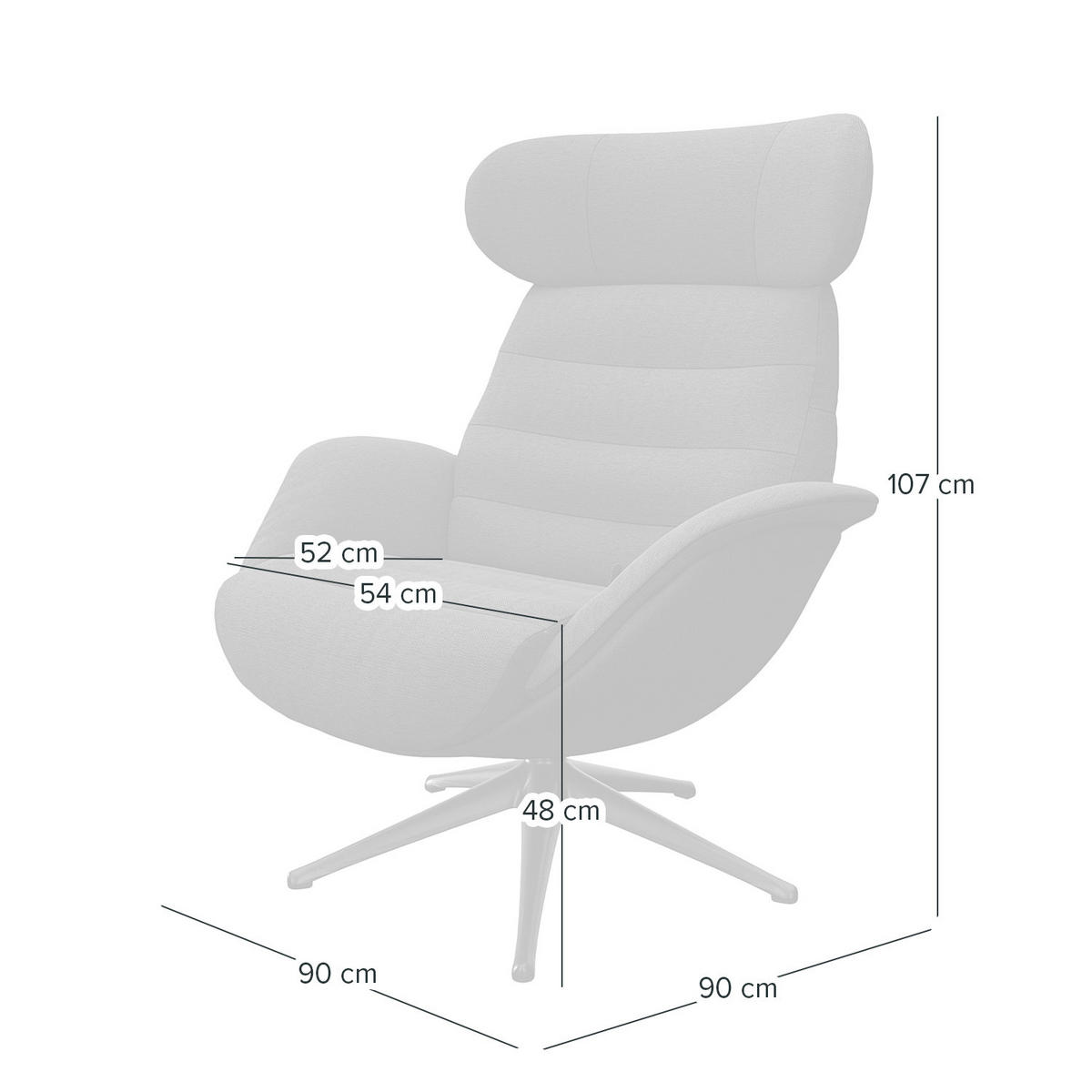 RELAXSESSEL - Beige, Textil/Metall (90/107/90cm) - home24
