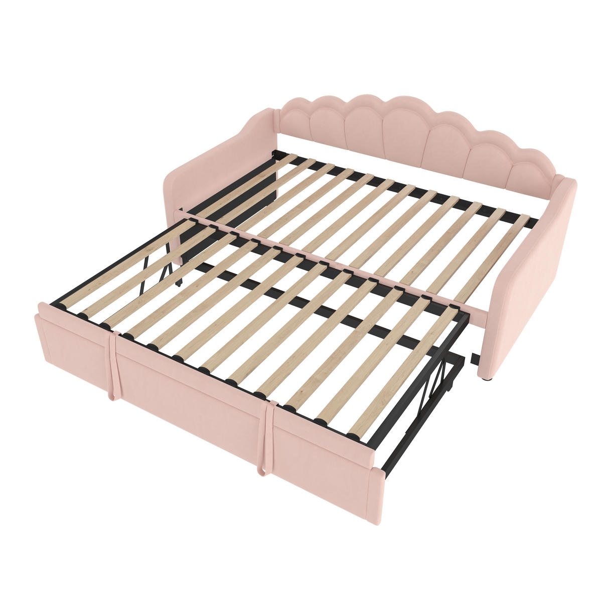 TAGESBETT 90/200 cm DE-33116 ausziehbar mit LED-Licht Rosa - Pink, Metall (90/200cm) - ComfortXL