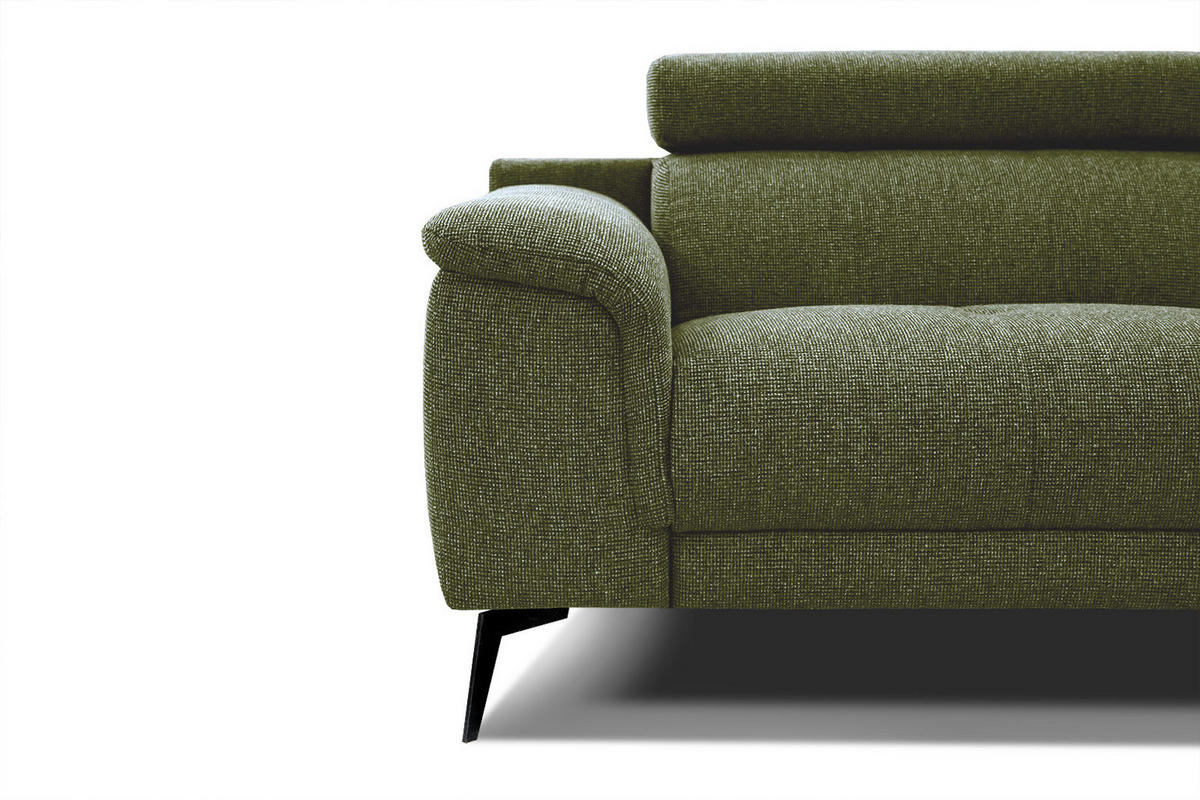 SOFA FIERO 2-Sitzer, olivgrün - Schwarz/Olivgrün, Holzwerkstoff/Textil (170/82/103cm) - Courtois Laville