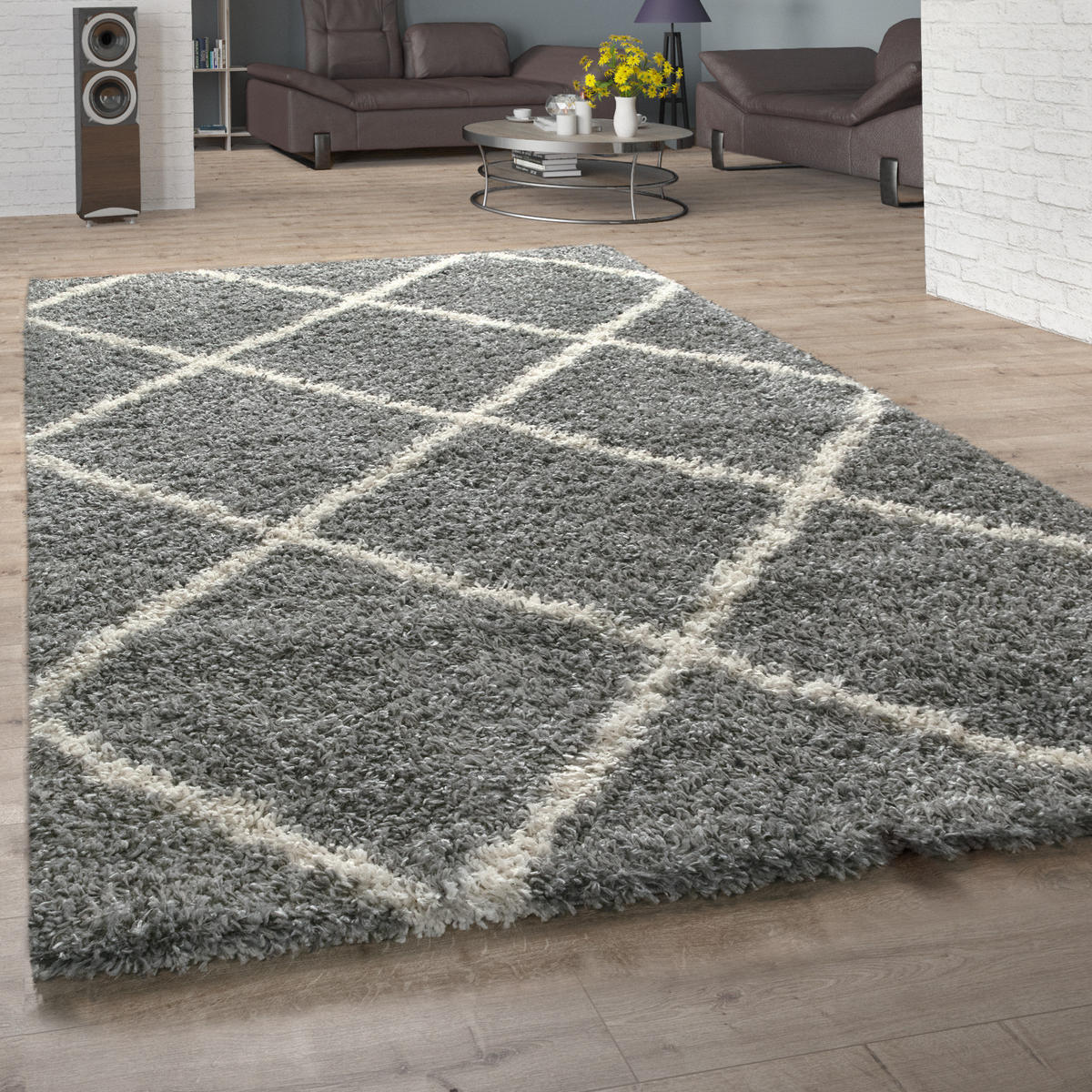 HOCHFLORTEPPICH 200/280 cm Kalmar 441 - Grau, Textil (200/280cm) - Paco Home