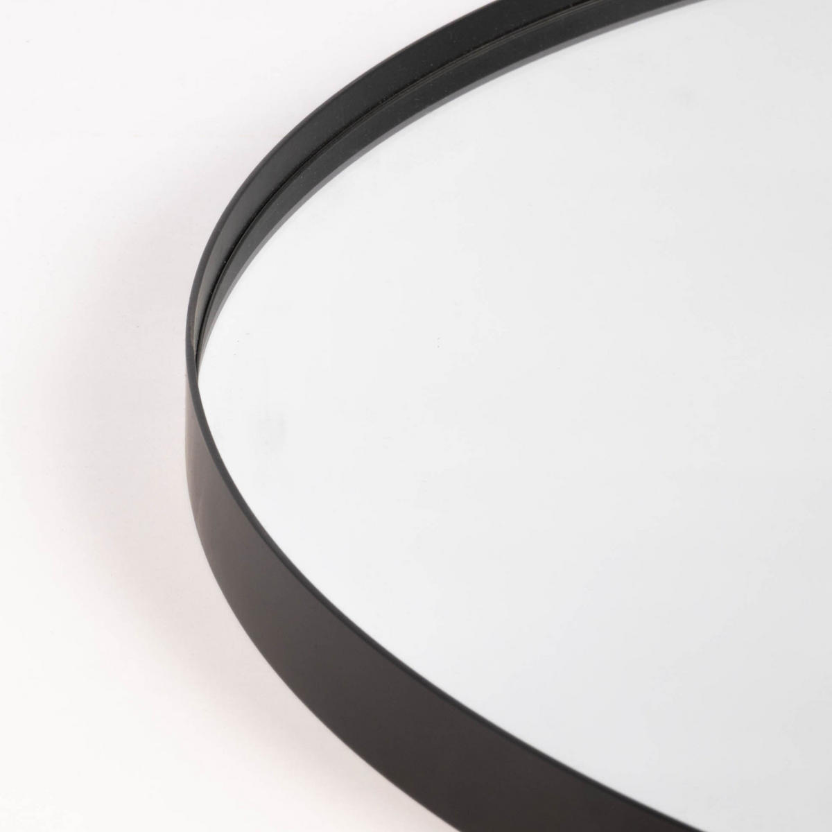 SPIEGEL Metallrahmen Noor Ø 80 cm - Schwarz, Metall (80/80/3cm) - STILOVO