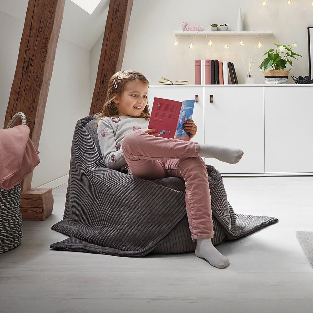 Bessagi Kids Sitzsack Dunkelgrau 50x45x80 cm