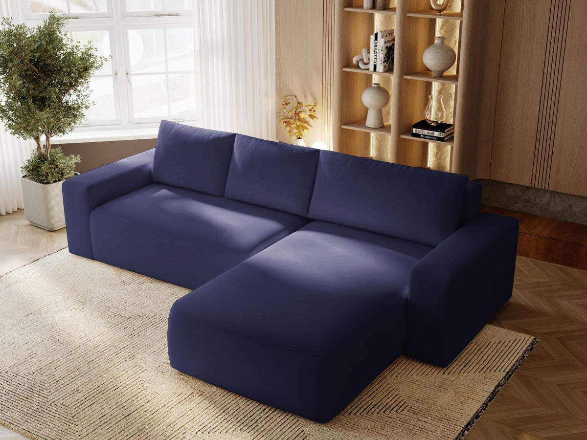 ECKSOFA Tazones Dunkelblau Rechts - Dunkelblau, Holz/Kunststoff (250/165cm) - Graingold