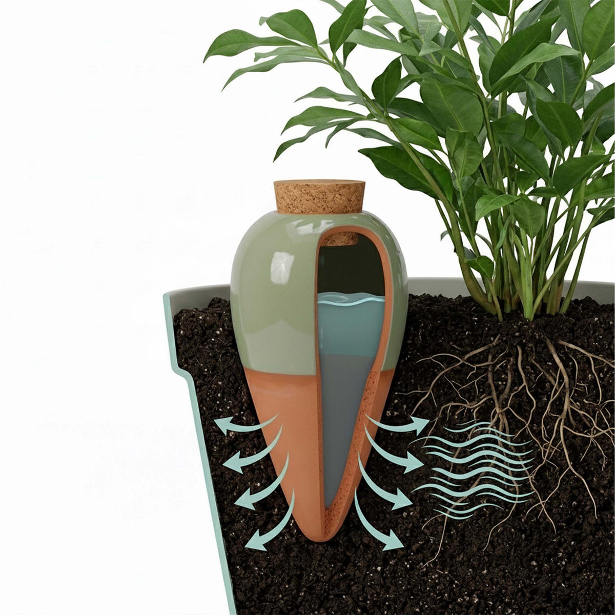 ZAVLAŽOVAČ Šalviová 2-dielny-set - viacfarebná, prírodné materiály/keramika (8/16/8cm) - Relaxdays