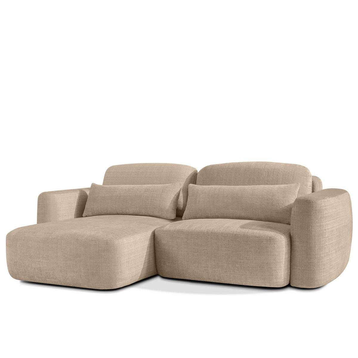 SITZGARNITUR ELOSA - Beige, Holz/Textil (245/85/165cm) - KONSIMO®