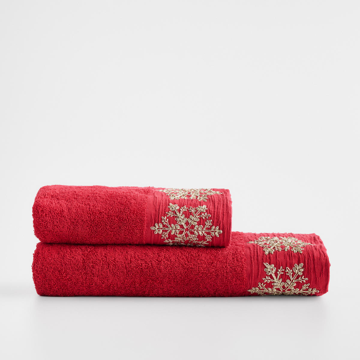 GESCHIRRTUCH Snowy Rot 70x130cm, Weihnachten Baumwolle Küchentücher, Weihnachtsdeko, Christmas - Rot, Textil (70/130cm) - home&you