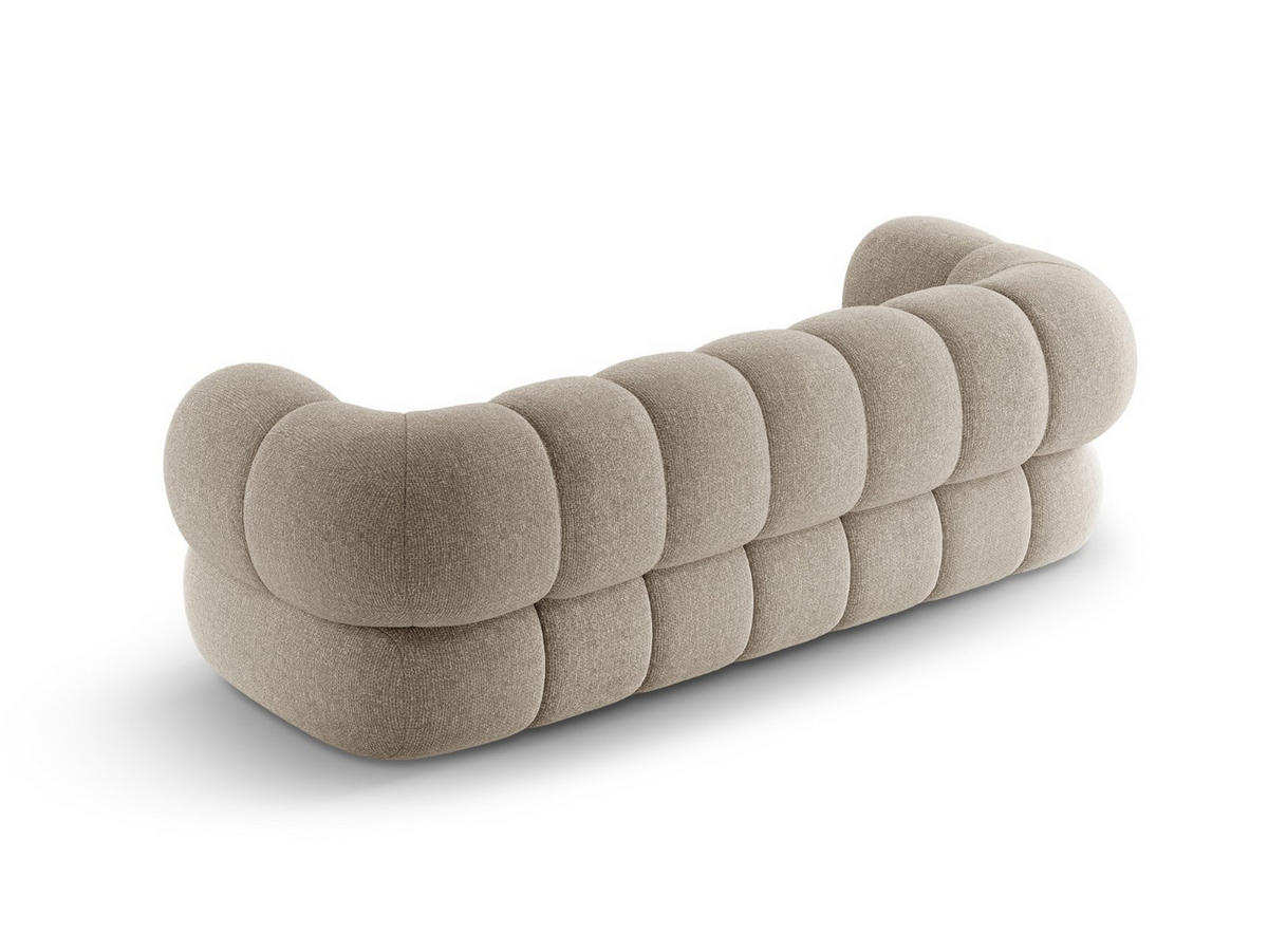 SOFA Koge aus Chenille-Stoff dunkelbeige 3 Sitzplätze - Mokka, Textil (95/70/210cm) - Cosmopolitan Design