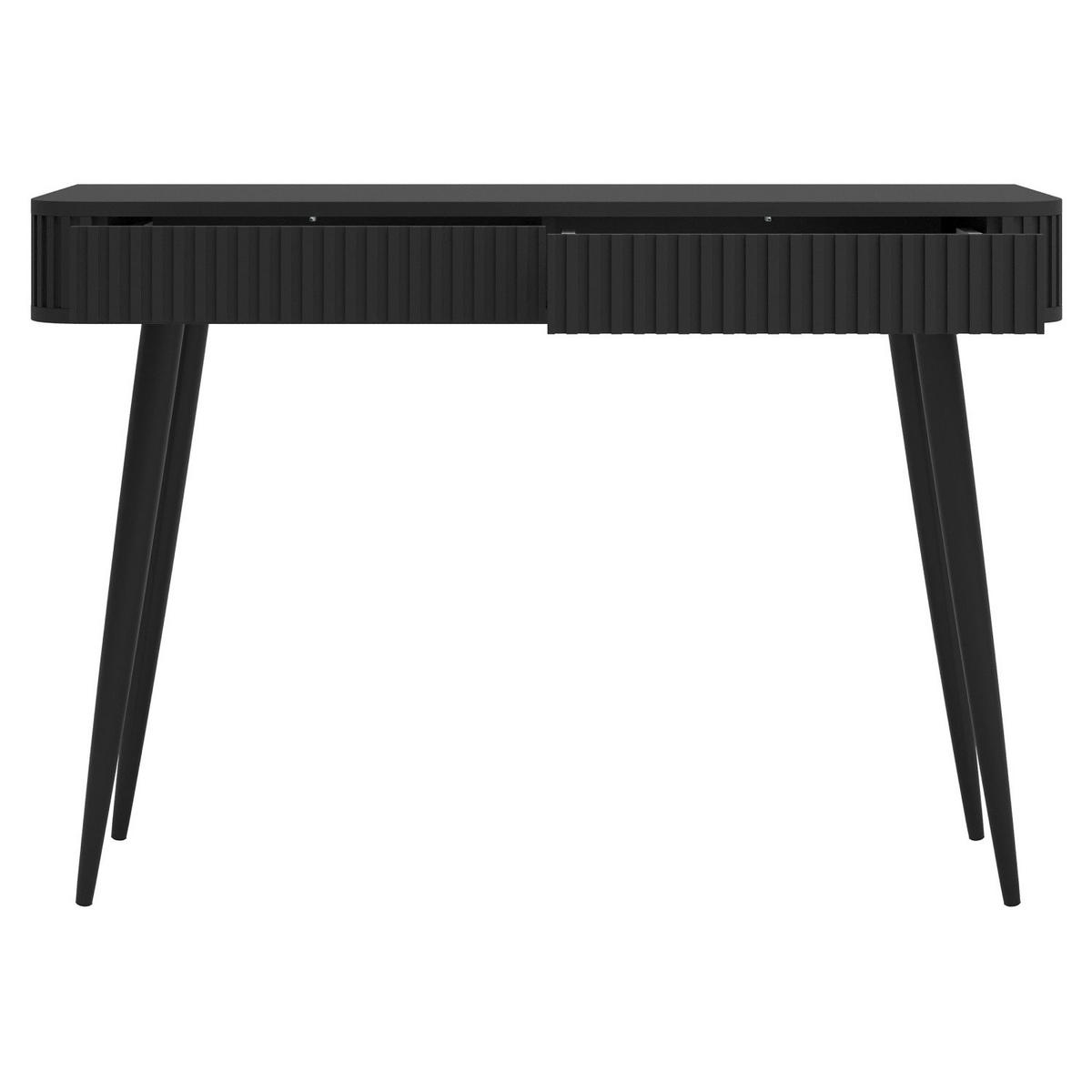 SCHMINKTISCH Ovarlo Schwarz mit 2 Schubladen 113 cm - Schwarz, Holzwerkstoff/Metall (38/113.2/77.9cm) - Selsey