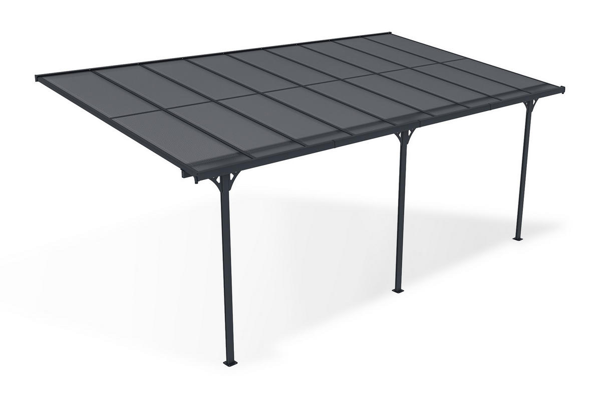 PERGOLA / CARPORT Kleo Grau 5,5m x 3m - Grau, Metall (556/270/300cm) - Cazeboo