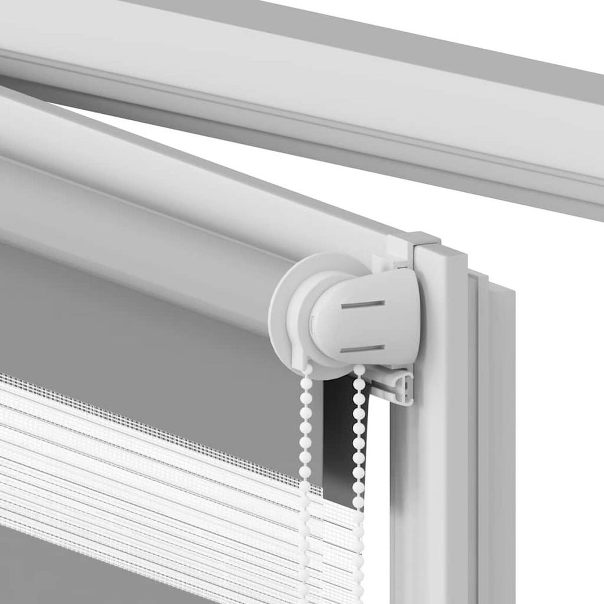 DOPPELROLLO 60,9/120 cm Stoffbreite 56,7 cm aus Polyester Grau - Grau, Textil (60/120cm) - vidaXL