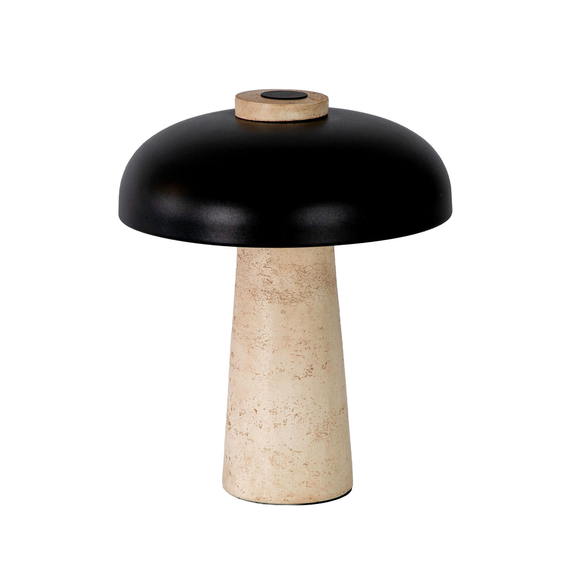 TISCHLEUCHTE aus schwarzem Stahl und Keramikmarmor Ø24/30 cm - Sahara, Keramik (24/24/30cm) - The Lumine